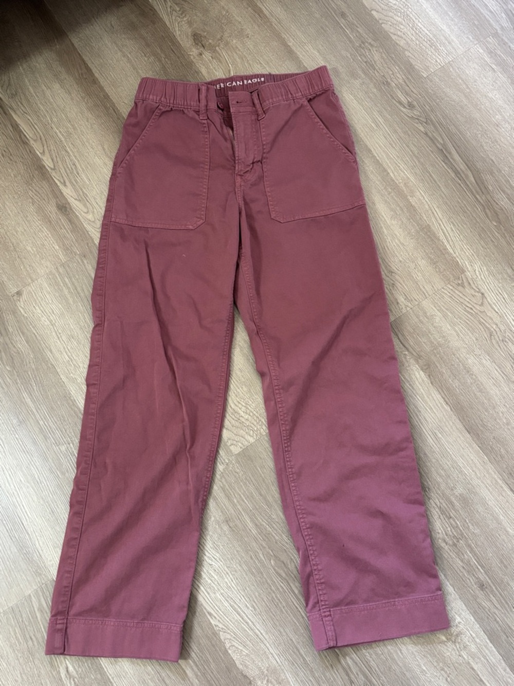 American Eagle Outfitters Rust Red High-Rise Straight Pants